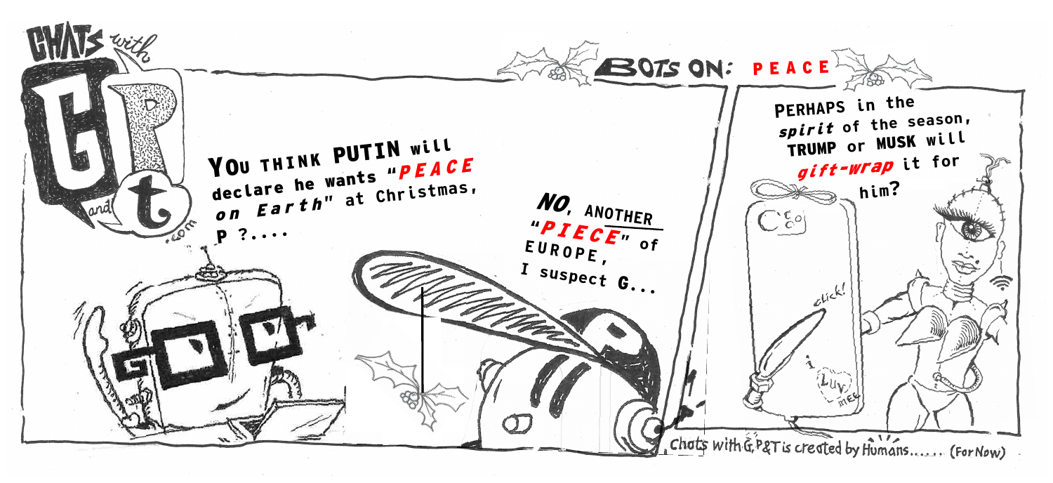 Cartoon strip about Peace and Piece. A little Piece of Europe for Putin.